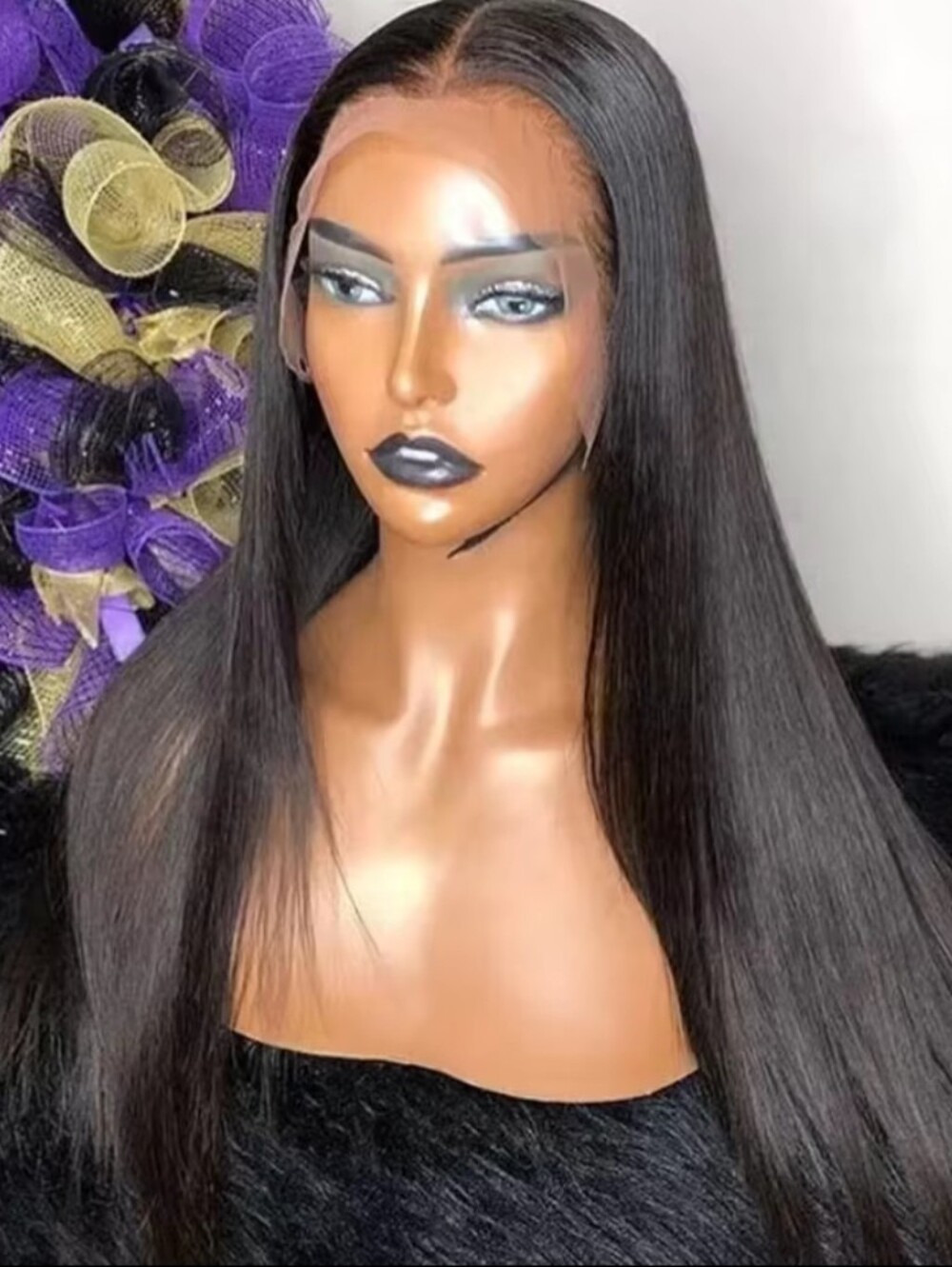 Women's 22" Inch 13×6 Lace Front Wig Human Hair Pre Plucked